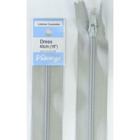 Vizzy Dress Zip, 40cm Colour 60 SILVER GREY
