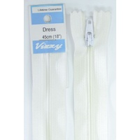 Vizzy Dress Zip, 45cm Colour 01 WHITE