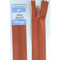 Vizzy Dress Zip, 45cm Colour 15 BRICK