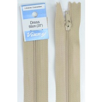 Vizzy Dress Zip, 50cm Colour 07 NATURAL, A Quality Brand Name Zipper