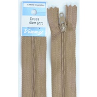 Vizzy Dress Zip, 50cm Colour 10 CAMEL, A Quality Brand Name Zipper