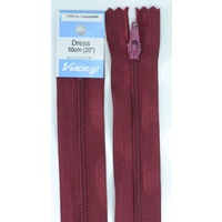 Vizzy Dress Zip, 50cm Colour 108 BURGUNDY