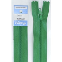 Vizzy Dress Zip, 50cm Colour 110 EMERALD, A Quality Brand Name Zipper