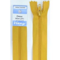Vizzy Dress Zip, 50cm Colour 113 OLD GOLD, A Quality Brand Name Zipper
