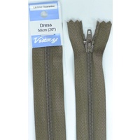 Vizzy Dress Zip, 50cm Colour 12 CHESTNUT, A Quality Brand Name Zipper
