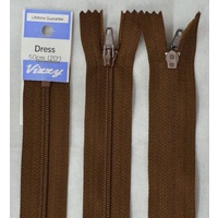 Vizzy Dress Zip, 50cm Colour 13 CHOCOLATE, A Quality Brand Name Zipper