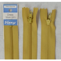 Vizzy Dress Zip, 50cm Colour 18 MUSTARD, A Quality Brand Name Zipper
