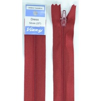 Vizzy Dress Zip, 50cm Colour 33 WINE