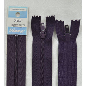 Vizzy Dress Zip, 50cm Colour 37 BLUEBERRY