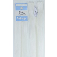 Vizzy Dress Zip, 55cm Colour 01 WHITE