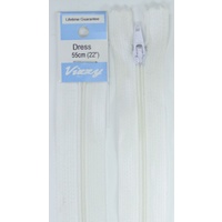 Vizzy Dress Zip, 55cm Colour 01 WHITE