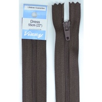 Vizzy Dress Zip, 55cm Colour 14 BROWN