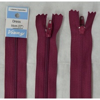Vizzy Dress Zip, 55cm Colour 34 BURGUNDY