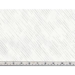 Cotton Fabric Style 8098 #2809 Metallic Silver on White 110cm Wide Per Metre