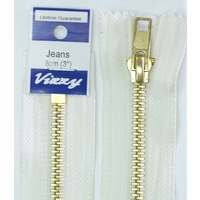 Vizzy Jeans Zip 8CM, #01 WHITE