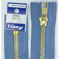 Vizzy Jeans Zip 8cm (3&quot;) Colour #114 PALE DENIM