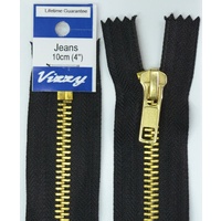 Vizzy Jeans Zip 10cm (4&quot;) Colour #02 BLACK