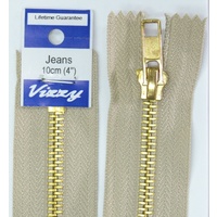 Vizzy Jeans Zip 10cm (4") Colour #07 NATURAL, A Quality Brand Name Zipper
