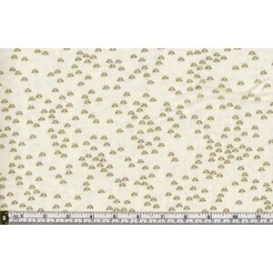 Cotton Fabric Style 8098 Colour 3107 Metallic Gold Butterflies Cream 110cm Wide Per 50cm