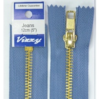 Vizzy Jeans Zip 12cm PALE DENIM, A Quality Brand Name Zipper