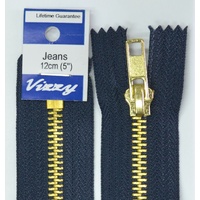Vizzy Jeans Zip 12cm FRENCH NAVY, A Quality Brand Name Zipper
