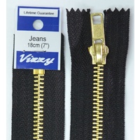 Vizzy Jeans Zip 18cm BLACK