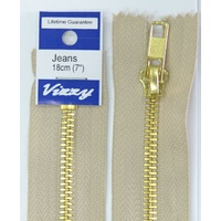 Vizzy Jeans Zip 18cm NATURAL, A Quality Brand Name Zipper