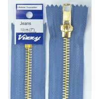 Vizzy Jeans Zip 18cm PALE DENIM, A Quality Brand Name Zipper