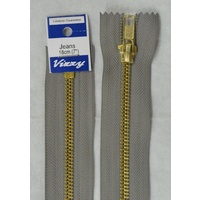 VIZZY JEANS ZIP 18cm PEARL GREY, A Quality Brand Name Zipper