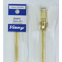 Vizzy Jeans Zip 20cm WHITE