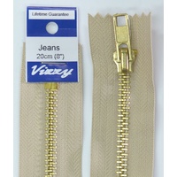 Vizzy Jeans Zip, Jeans Zipper, 20cm (8&quot;) Natural