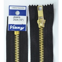 Vizzy Jeans Zip, Jeans Zipper, 25cm (10&quot;) BLACK