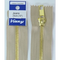 Vizzy Jeans Zip, Jeans Zipper, 25cm (10&quot;) Natural