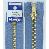 Vizzy Jeans Zip, Jeans Zipper, 25cm (10&quot;) PALE DENIM