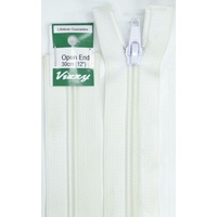 Vizzy Open End Zip 30cm 01 WHITE