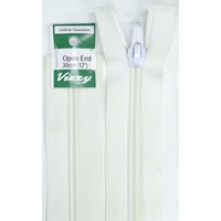 Vizzy Open End Zip 30cm 01 WHITE, A Quality Brand Name Zipper