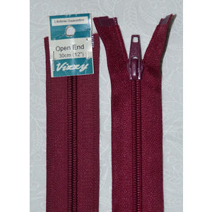 Vizzy Open End Zip 30cm 34 BURGUNDY