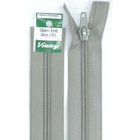 Vizzy Open End Zip 30cm 61 PEARL GREY, A Quality Brand Name Zipper