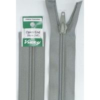 Vizzy Open End Zip 35cm, Colour 61 PEARL GREY