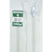 Vizzy Open End Zip 40cm, Colour 01 WHITE