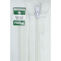 Vizzy Open End Zip 45cm, Colour 01 WHITE
