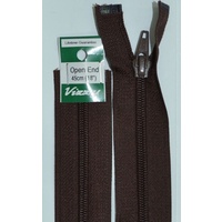 Vizzy Open End Zip 45cm, Colour 14 BROWN