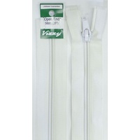 Vizzy Open End Zip 50cm, Colour 01 WHITE