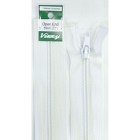 Vizzy Open End Zip 55cm, Colour 01 WHITE