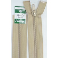 Vizzy Open End Zip 55cm, Colour 07 NATURAL