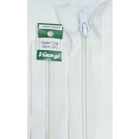 Vizzy Open End Zip 60cm, Colour 01 WHITE