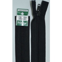 Vizzy Open End Zip 60cm, Colour 02 BLACK