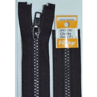 Vizzy Chunky Open End Zip 25cm, Colour 02 BLACK