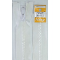 Vizzy Chunky Open End Zip 30cm, Colour 01 WHITE, A Quality Brand Name Zipper