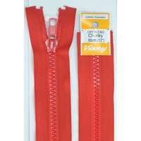 Vizzy Chunky Open End Zip 30cm, Colour 31 RED